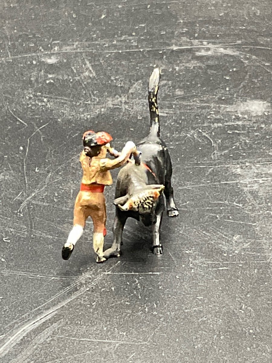 Polychrome Vienna Bronze Representing A Toreador And A Bull.-photo-4