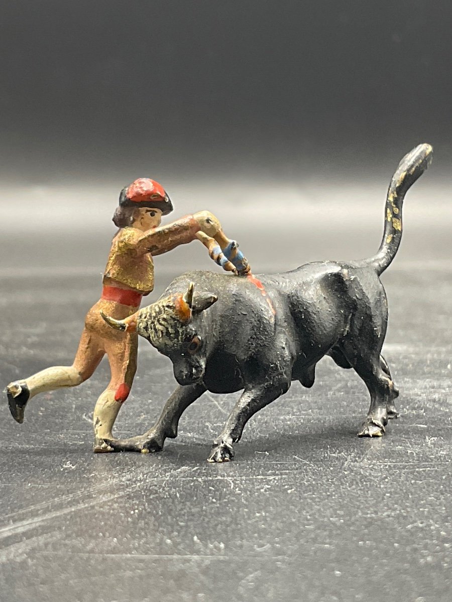 Polychrome Vienna Bronze Representing A Toreador And A Bull.-photo-3