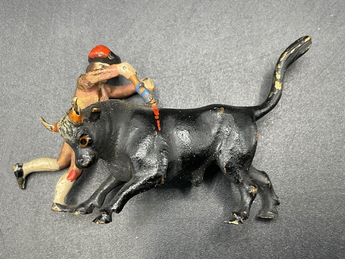 Polychrome Vienna Bronze Representing A Toreador And A Bull.-photo-7