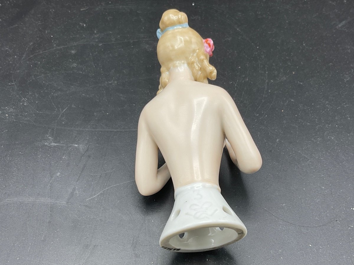 Demi Figurine En Porcelaine Allemande Polychrome Représentant Jenny Lind Cantatrice Suédoise.-photo-8