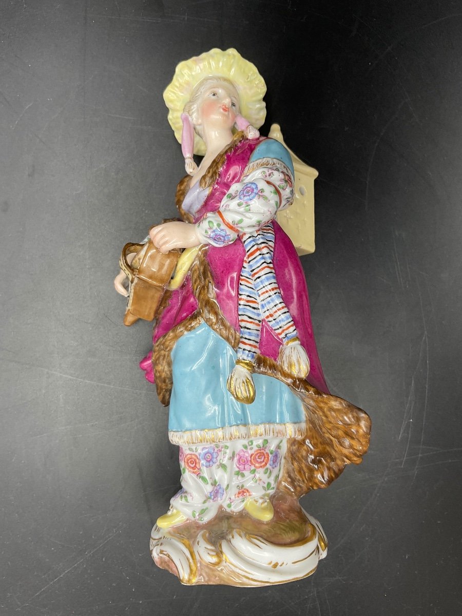 Couple Of Musicians In Polychrome Porcelain From The Meissen Manufacture Representing Malabar And Malabarin.-photo-2
