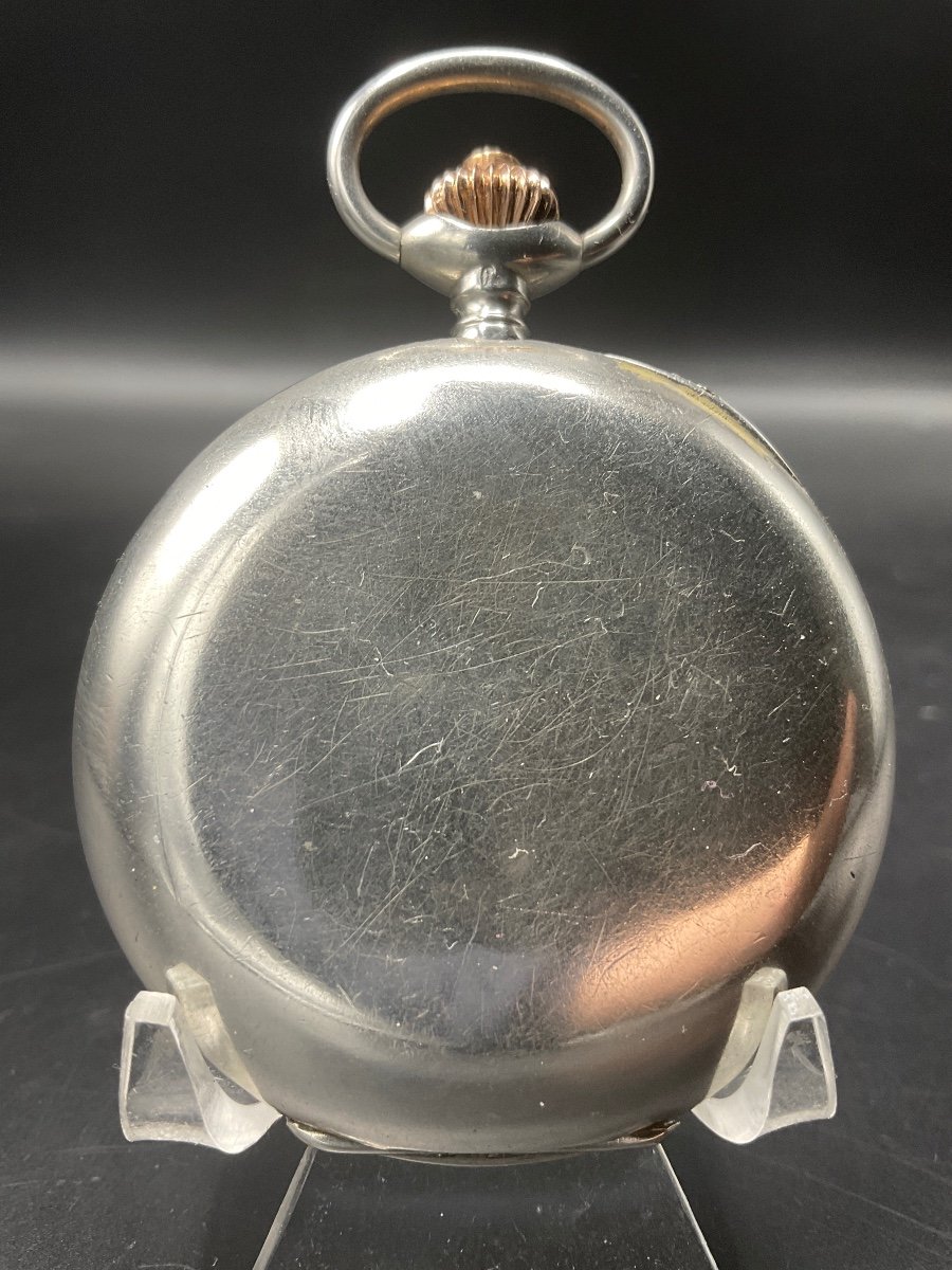 Montre à Gousset Ou De Poche En Argent Massif Chronotachymétre De Marque Lip.-photo-3