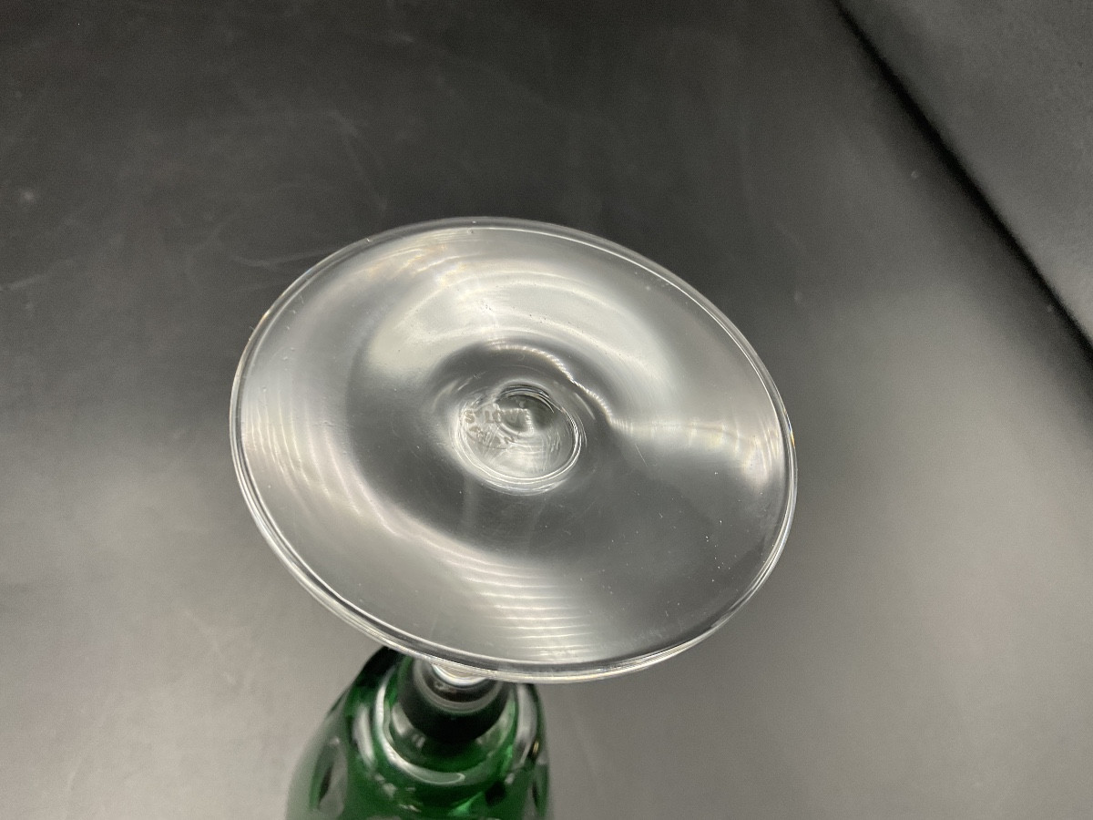 Five Jersey Model Wine Glasses In Cut Crystal Roemer From Cristallerie De Saint Louis.-photo-4