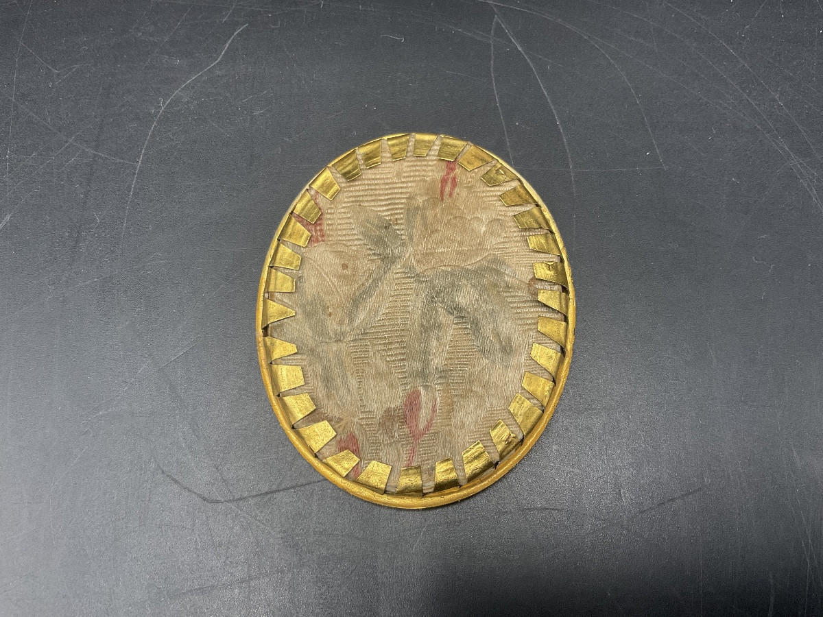 Miniature Painted On Oval Ivory Under Glass Representing The Child King Of Rome With His Frame.-photo-2