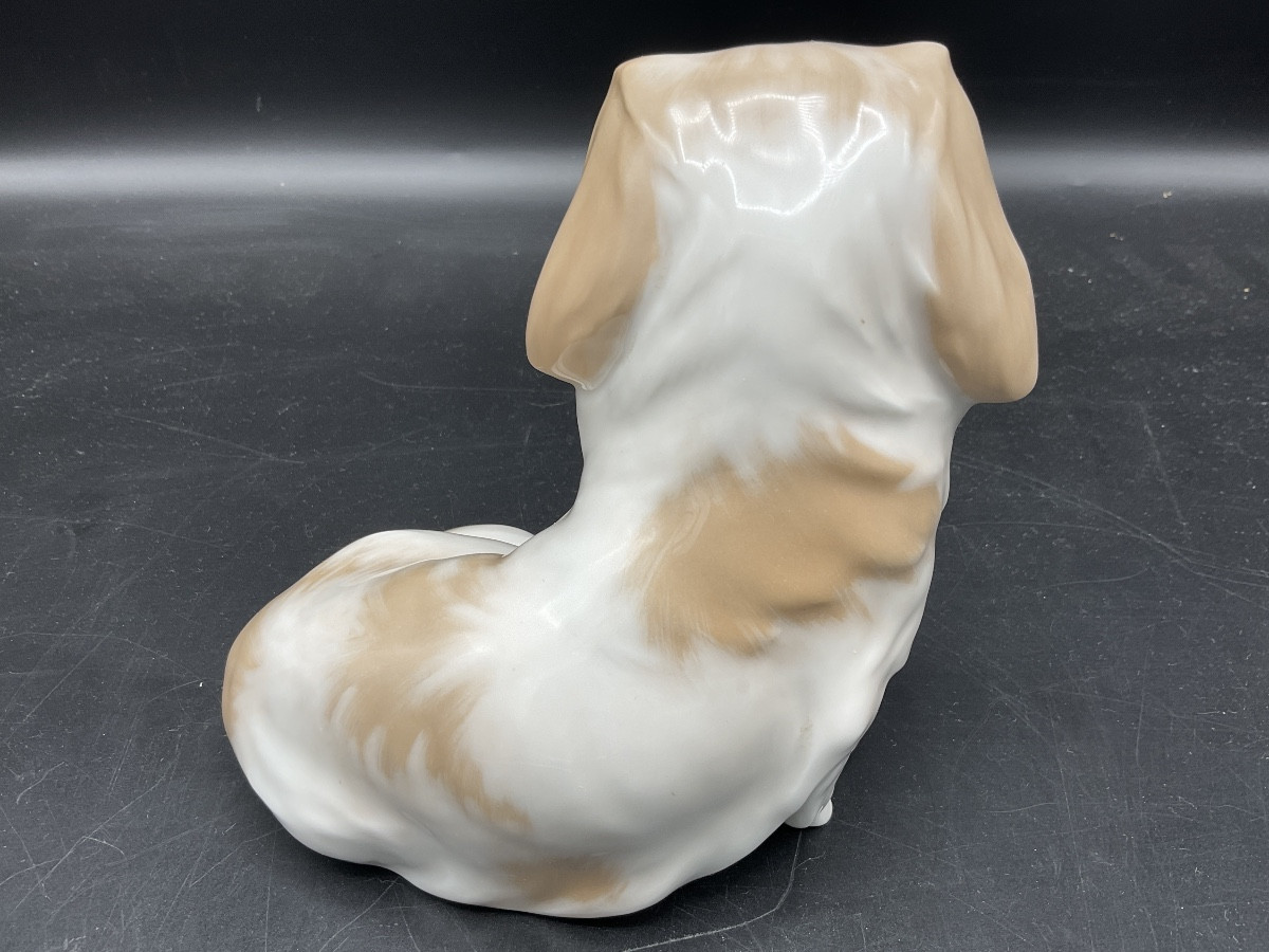 Pekingese Dog In Polychrome Porcelain From The Royal Copenhagen Factory Signed Peter Herold.-photo-3