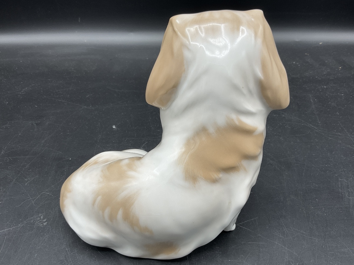 Pekingese Dog In Polychrome Porcelain From The Royal Copenhagen Factory Signed Peter Herold.-photo-3