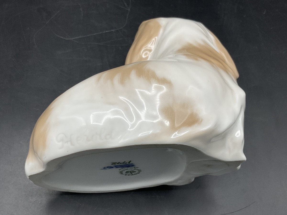 Pekingese Dog In Polychrome Porcelain From The Royal Copenhagen Factory Signed Peter Herold.-photo-8