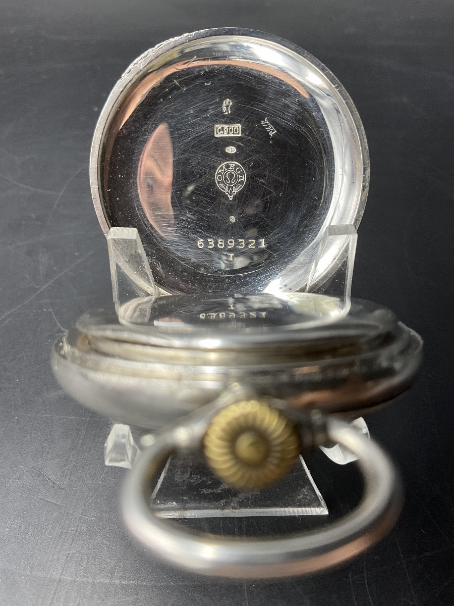 Omega Brand Pocket Watch Or Fob Watch In Solid Silver With Floral Scroll Decoration.-photo-2