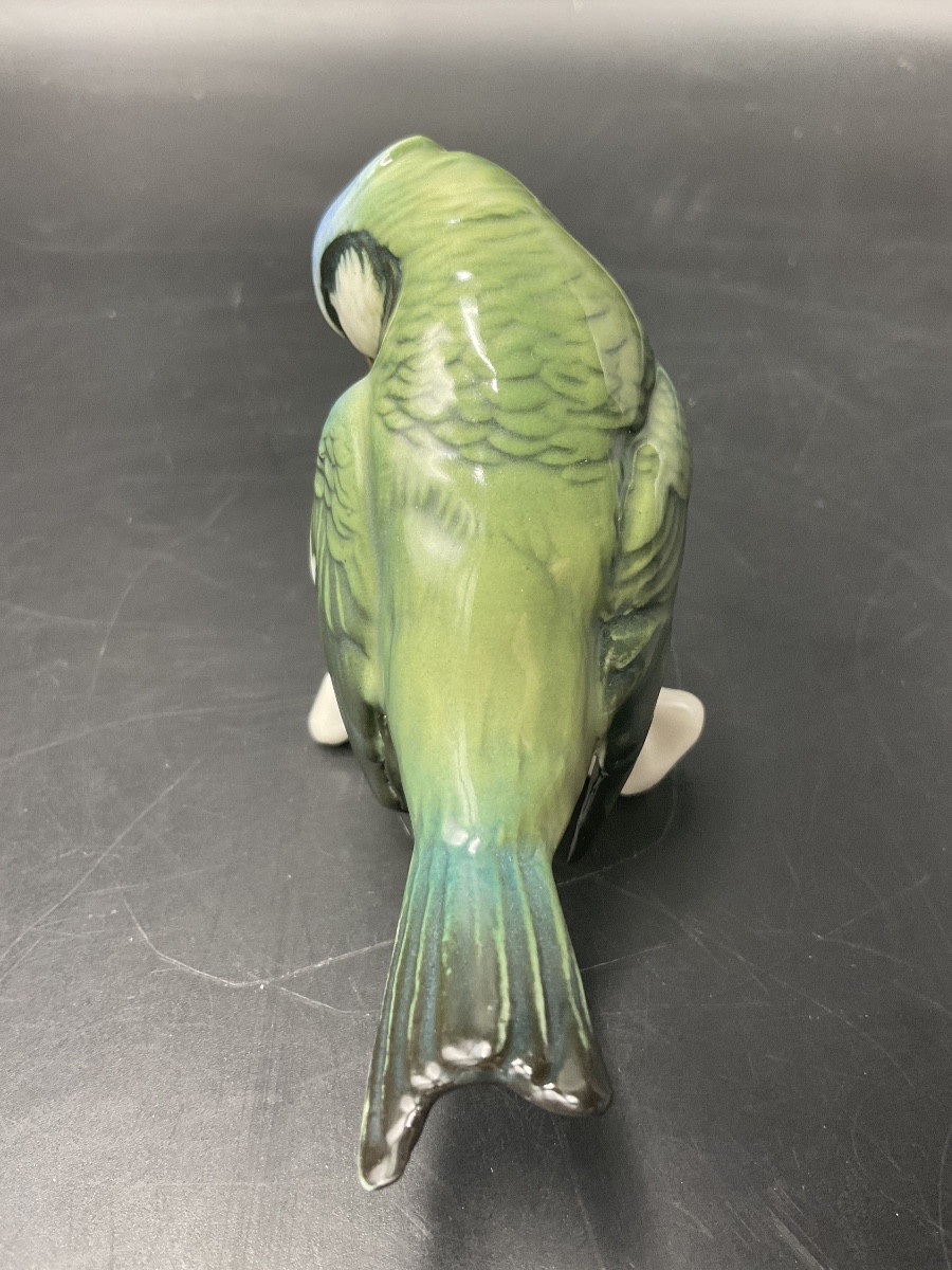 Blue Tit Perched On A Branch In Polychrome Porcelain From The Karl Ens Factory.-photo-3