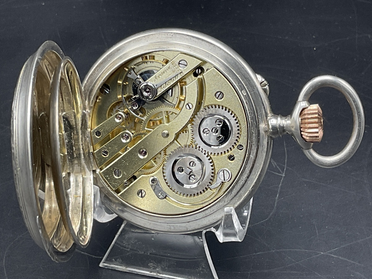 Montre à gousset ou de poche en argent massif de tir cantonal neuchâtelois le Locle en Suisse.-photo-4