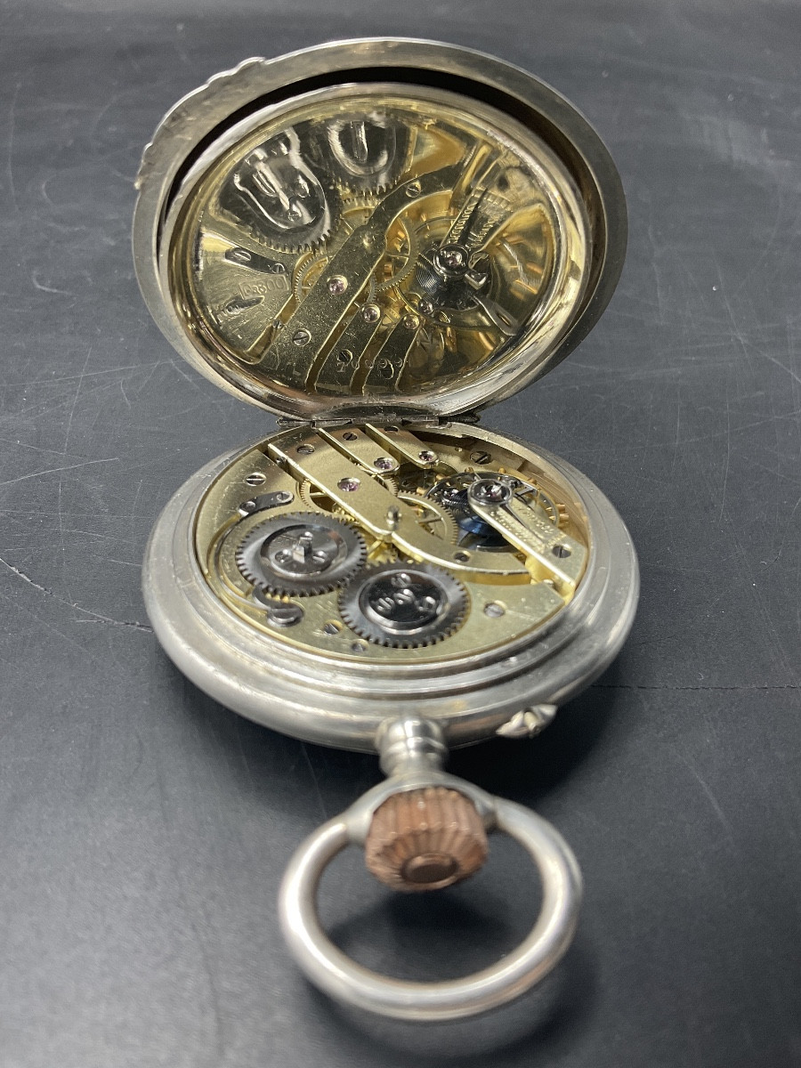 Montre à gousset ou de poche en argent massif de tir cantonal neuchâtelois le Locle en Suisse.-photo-4