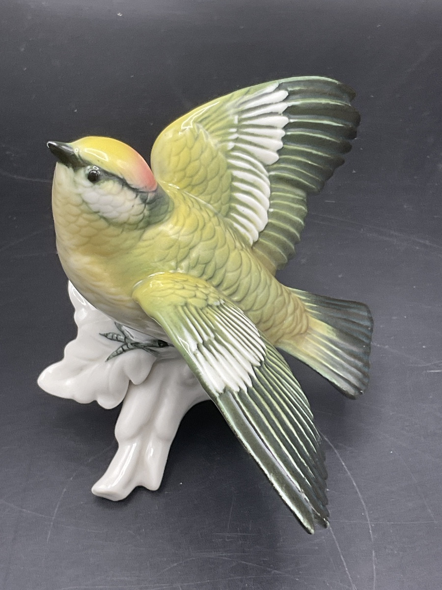 Triple-banded Wren In Polychrome Porcelain From The Karl Ens Factory. -photo-2