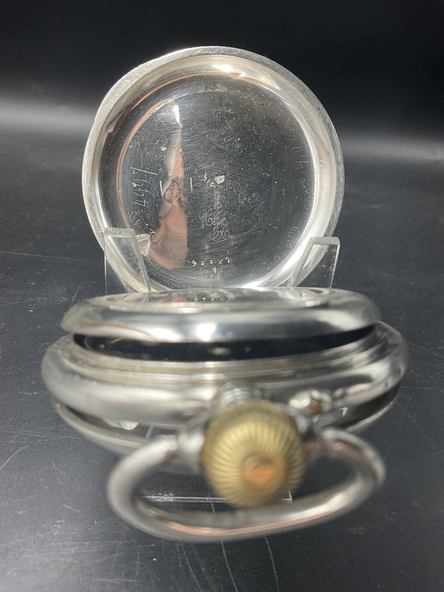 Montre gousset ou de poche Suisse régulateur maçonnique en argent  de marque James Favre Fallet-photo-1