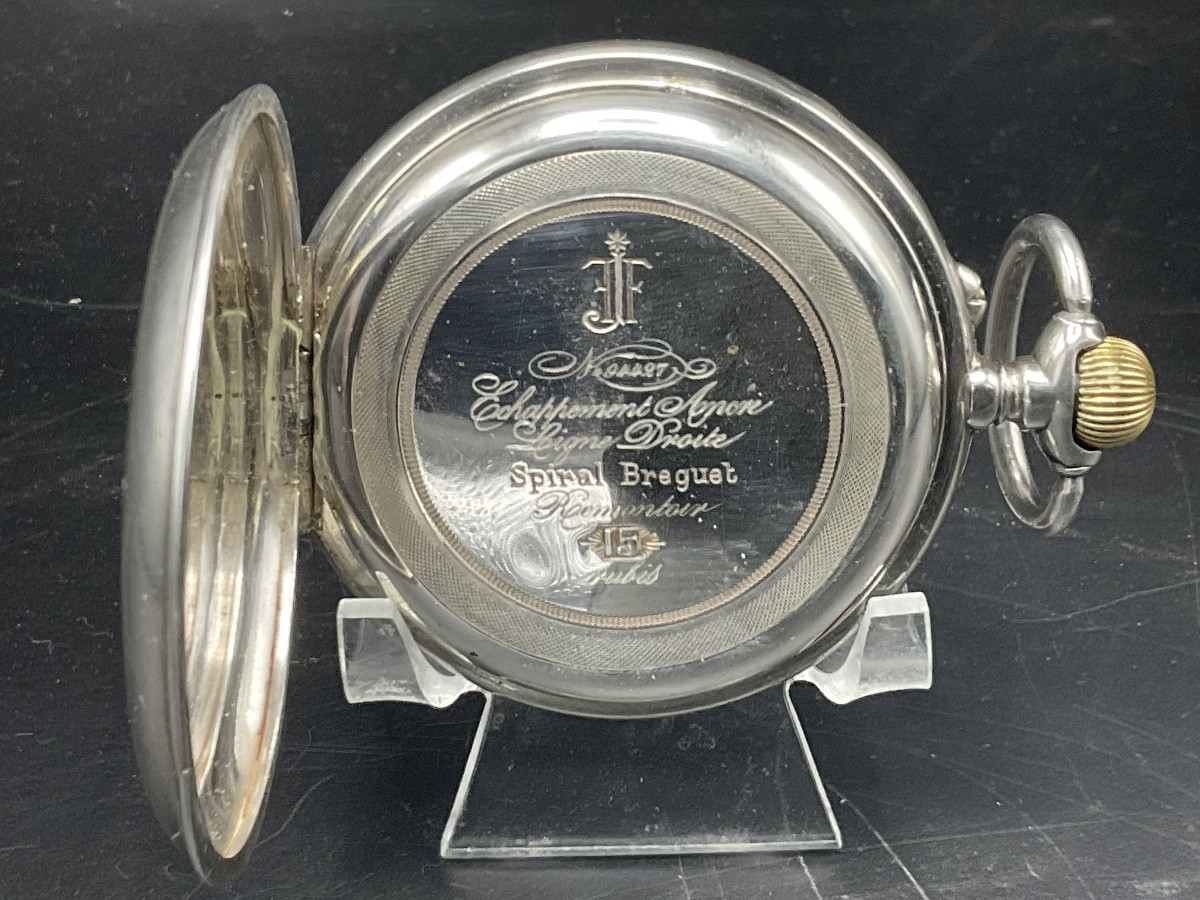 Montre gousset ou de poche Suisse régulateur maçonnique en argent  de marque James Favre Fallet-photo-2