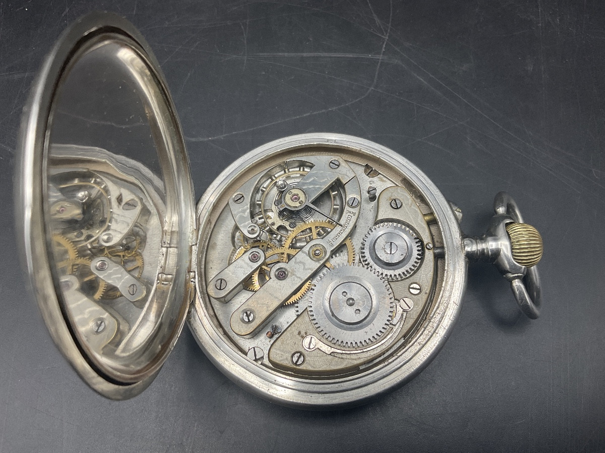 Montre gousset ou de poche Suisse régulateur maçonnique en argent  de marque James Favre Fallet-photo-5