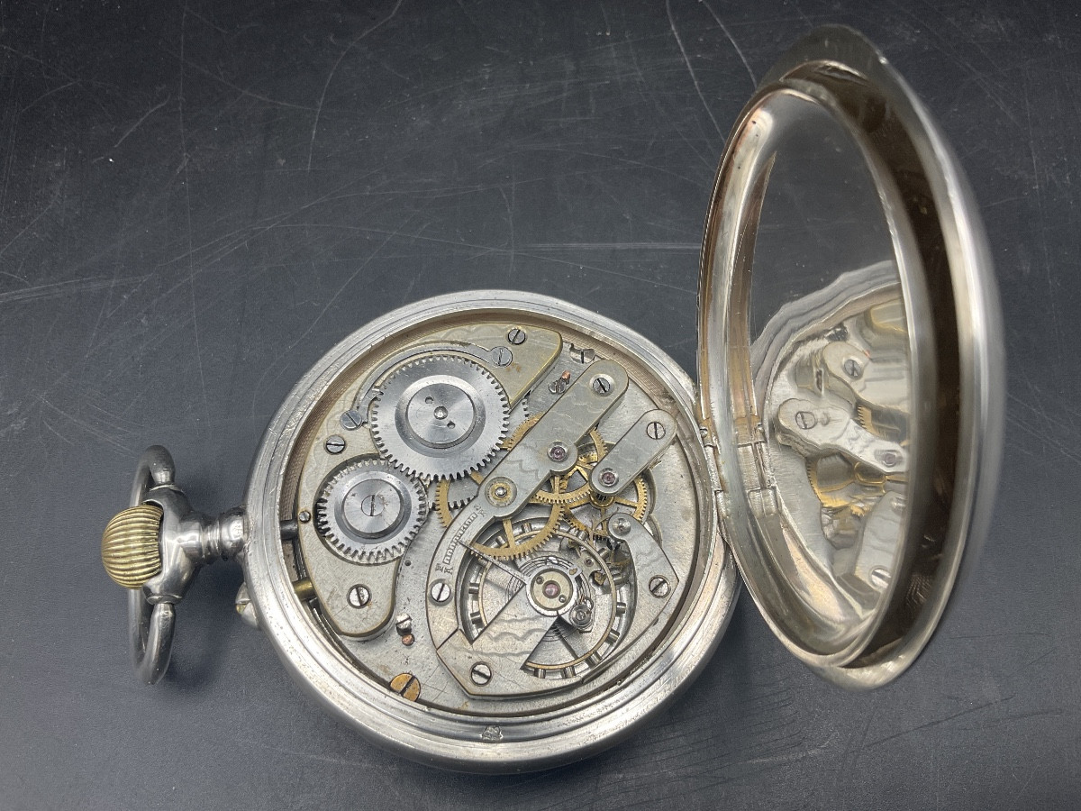 Montre gousset ou de poche Suisse régulateur maçonnique en argent  de marque James Favre Fallet-photo-8
