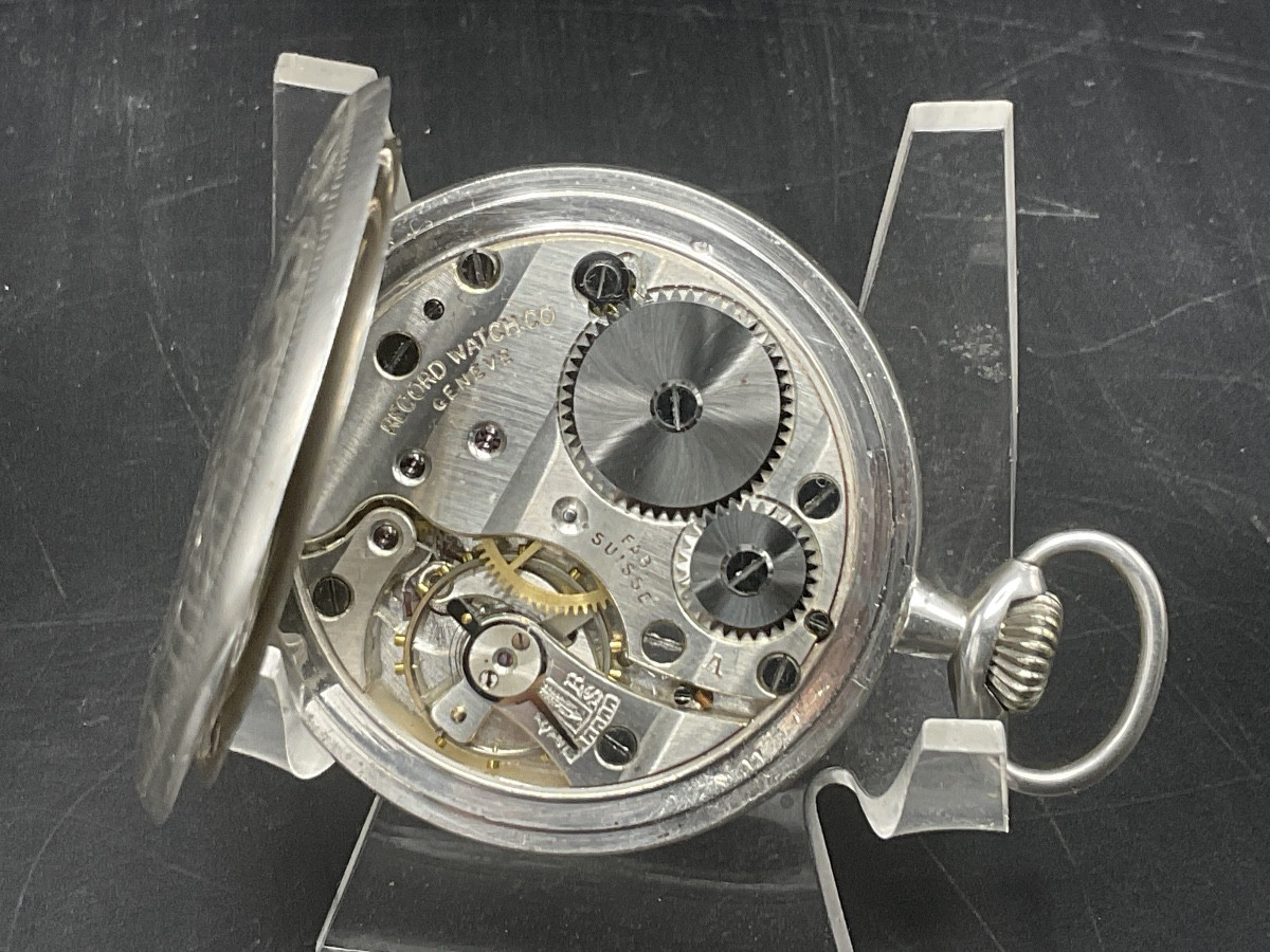 Pocket Watch Or Pocket Watch By Record Watch Co Geneva In Silver With Art Nouveau Decoration.-photo-4
