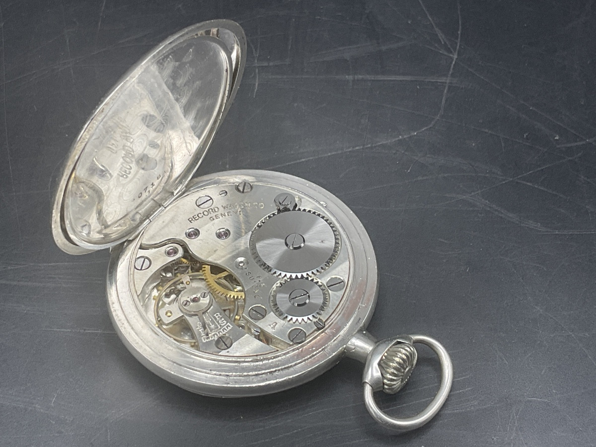 Pocket Watch Or Pocket Watch By Record Watch Co Geneva In Silver With Art Nouveau Decoration.-photo-1