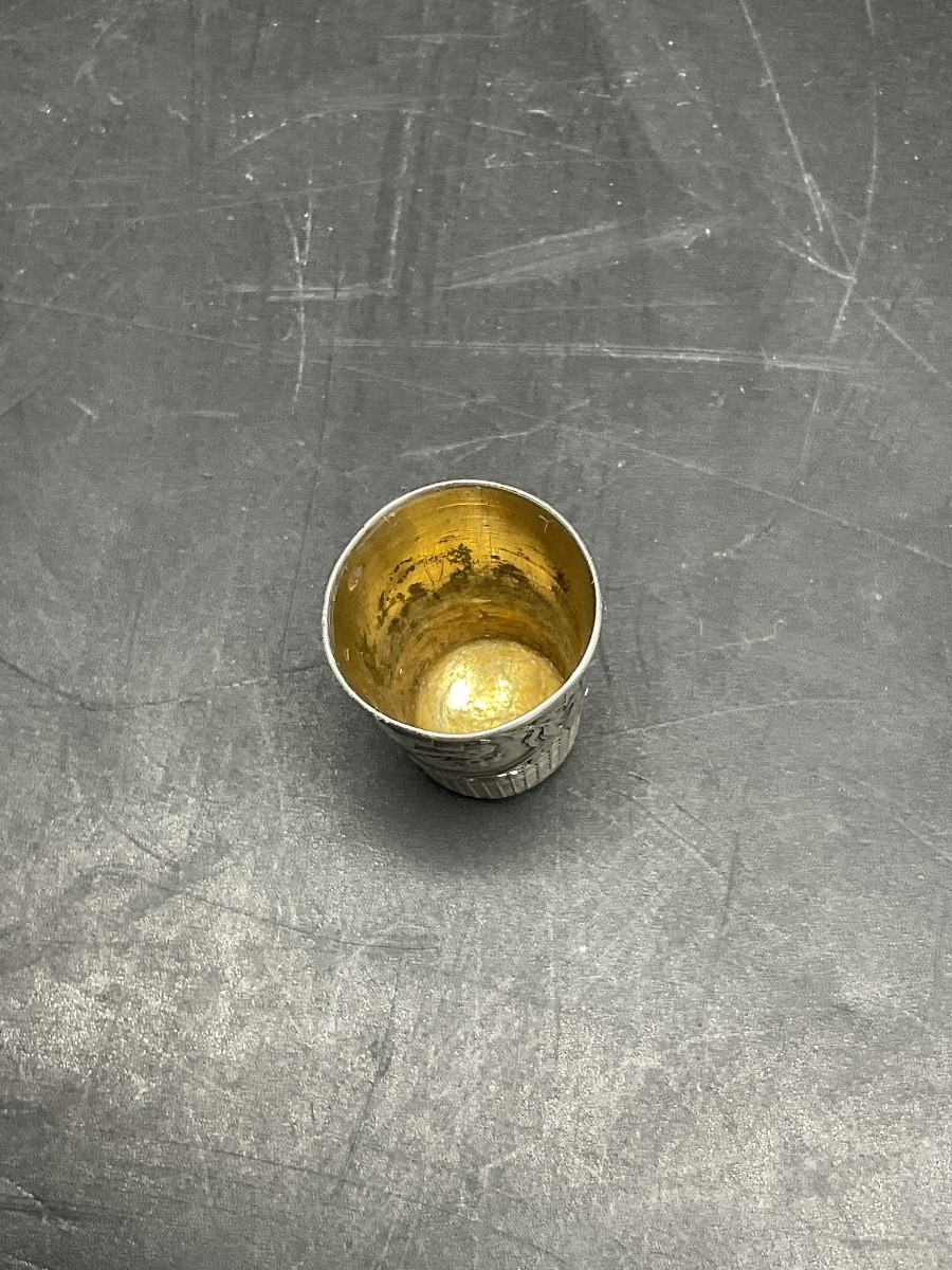 Dé à coudre en argent massif orné de trois cartouches patriotique avec trois scènes différentes-photo-5