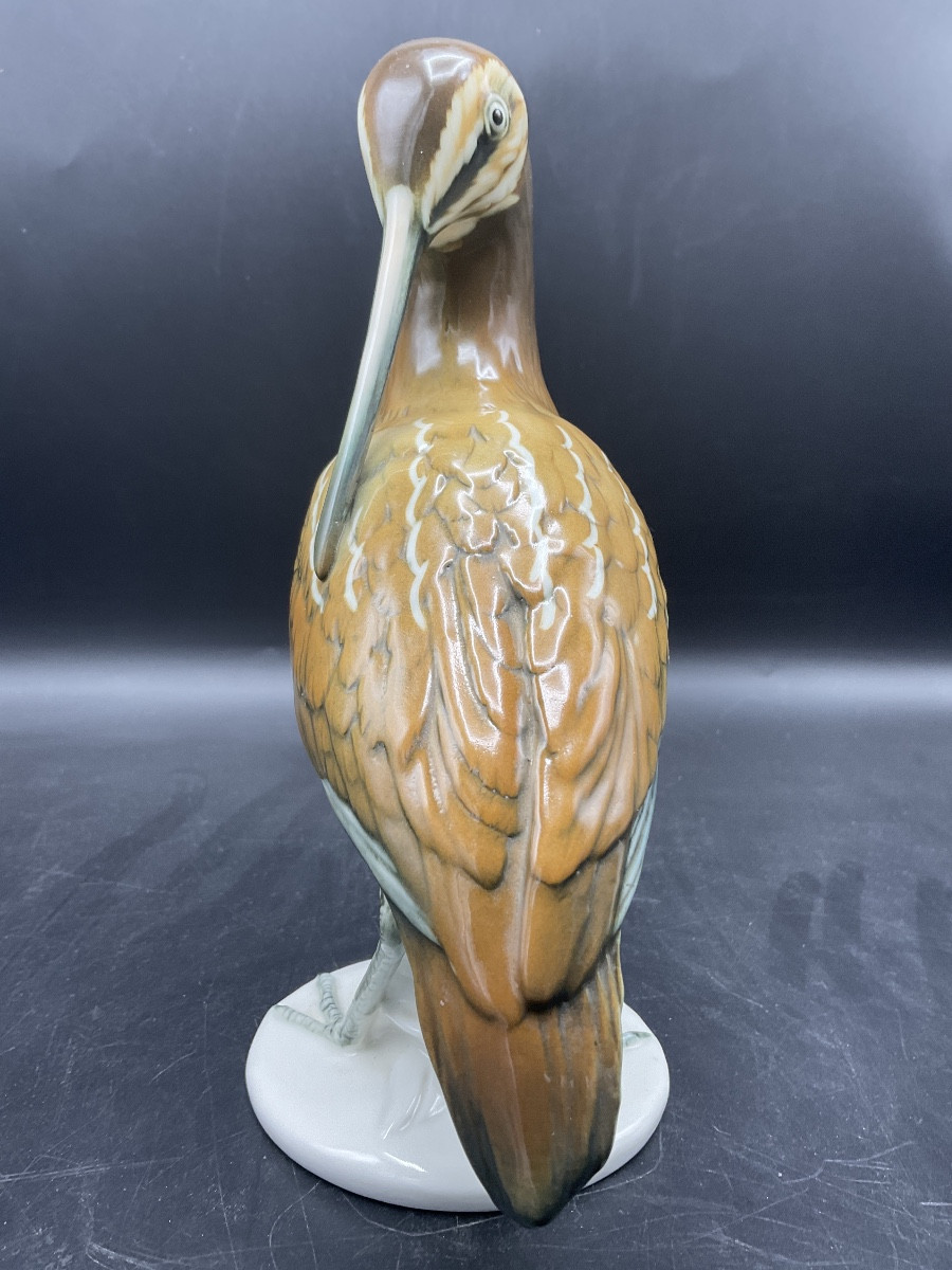 Bécasse en porcelaine polychrome de la manufacture de Karl ENS.-photo-4