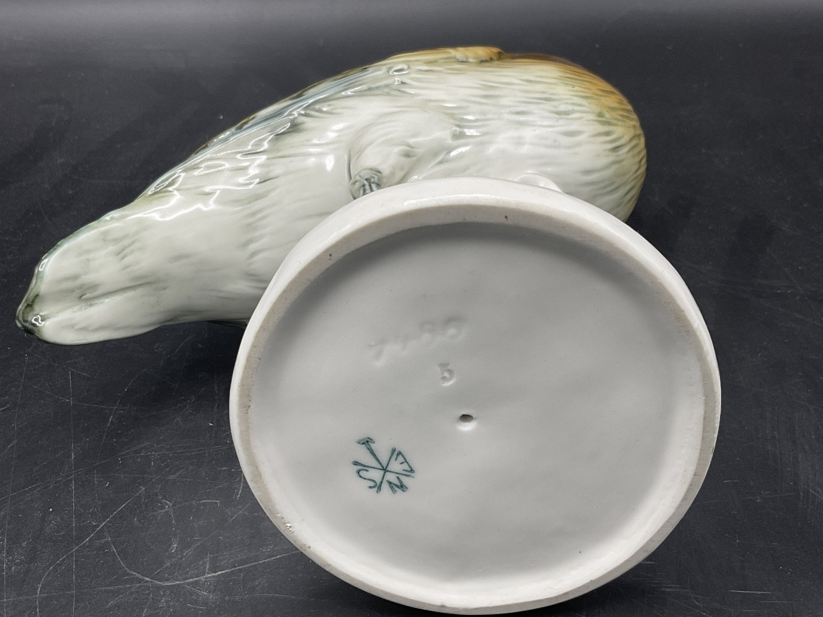 Bécasse en porcelaine polychrome de la manufacture de Karl ENS.-photo-5