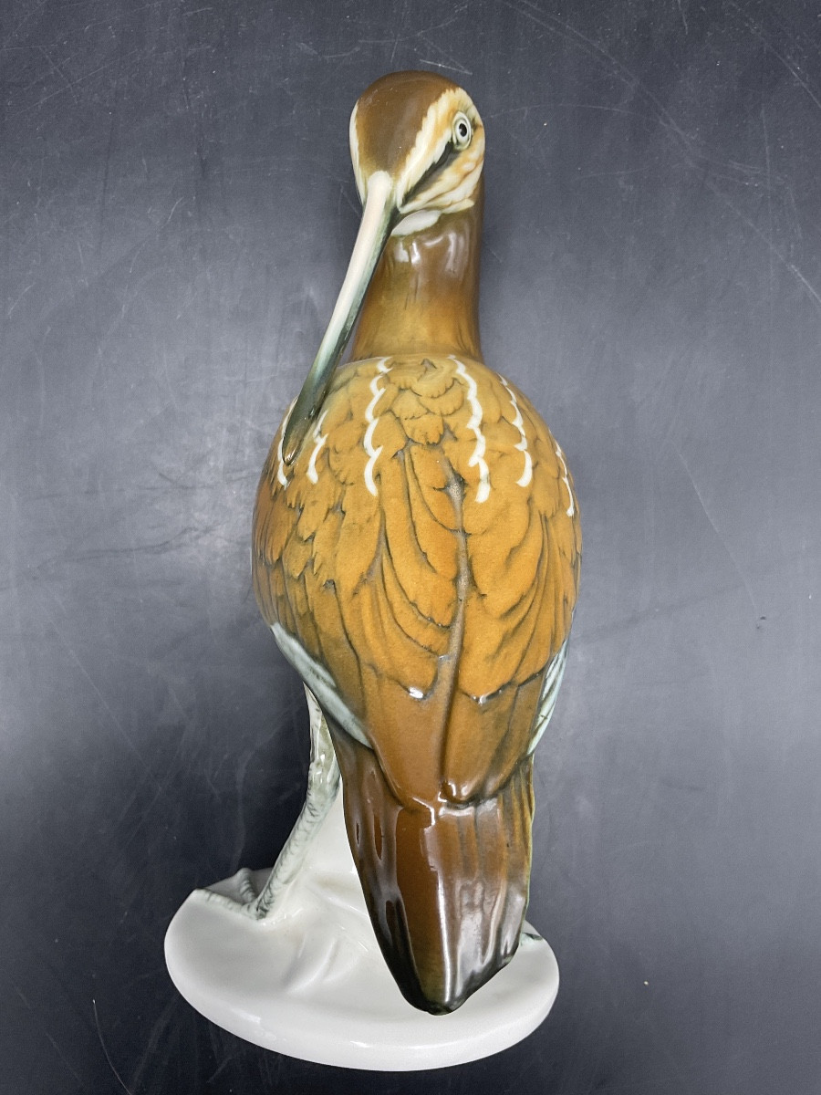 Bécasse en porcelaine polychrome de la manufacture de Karl ENS.-photo-8