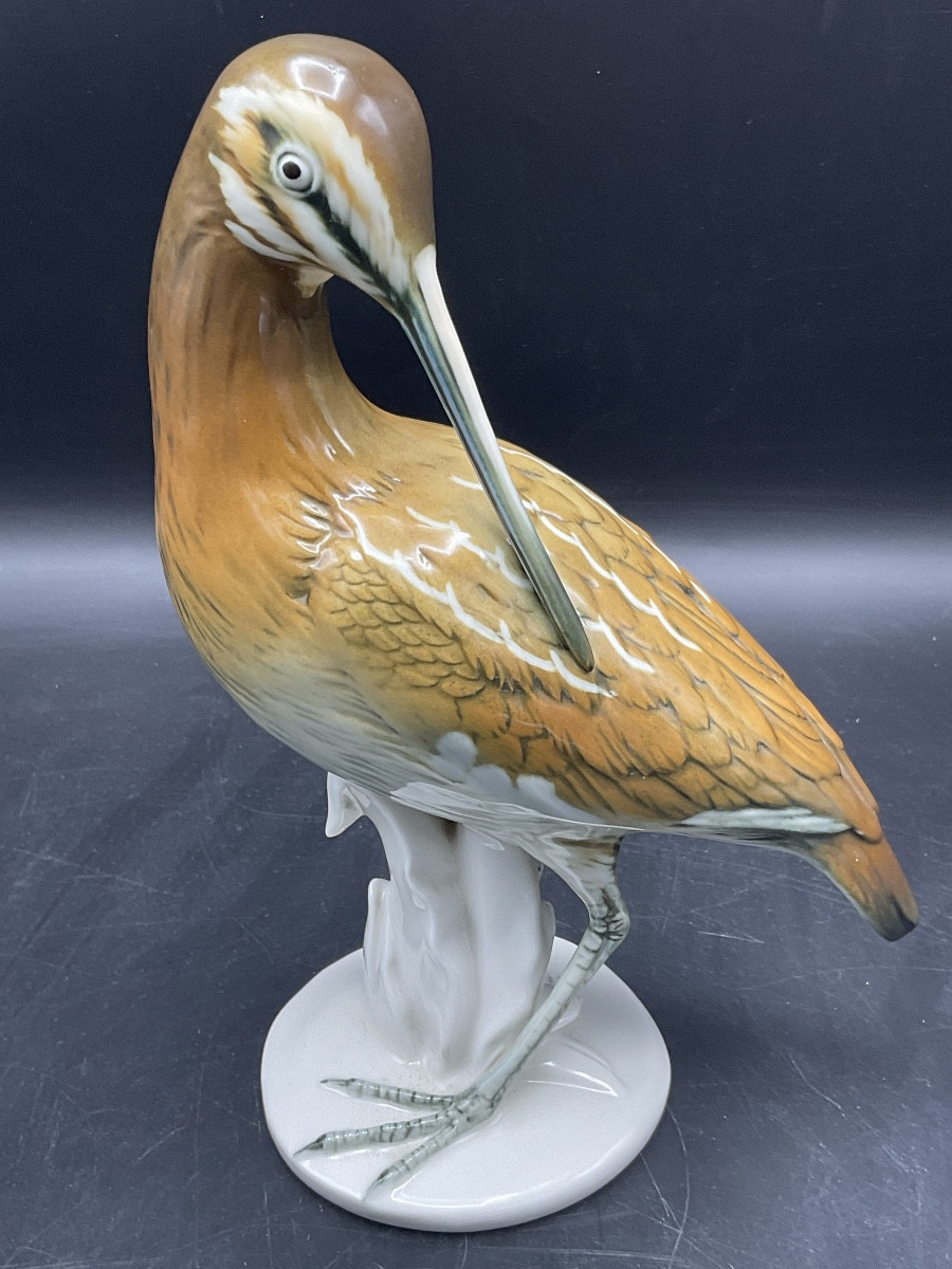 Bécasse en porcelaine polychrome de la manufacture de Karl ENS.