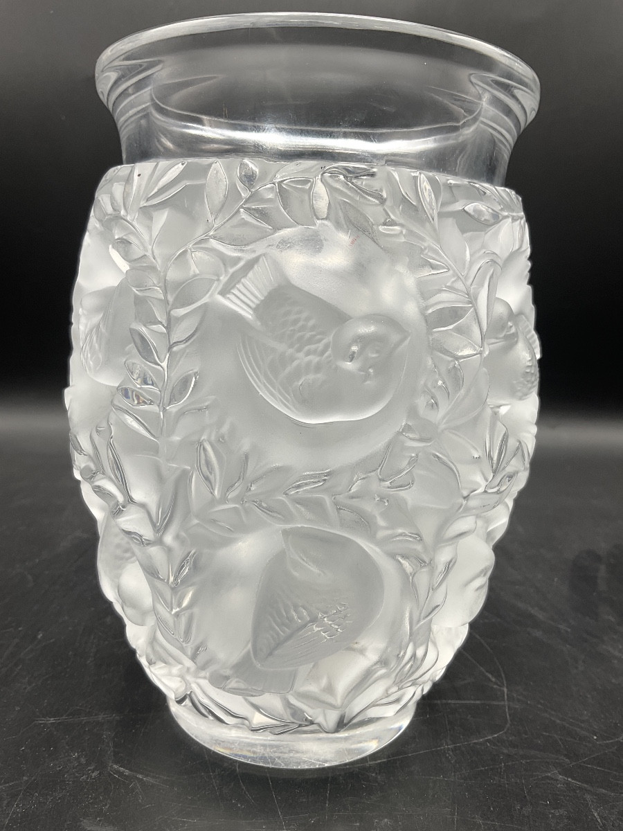 Bagatelle Vase Lalique France Molded-pressed In Frosted, Colorless Crystal, Created By René Lalique.-photo-3