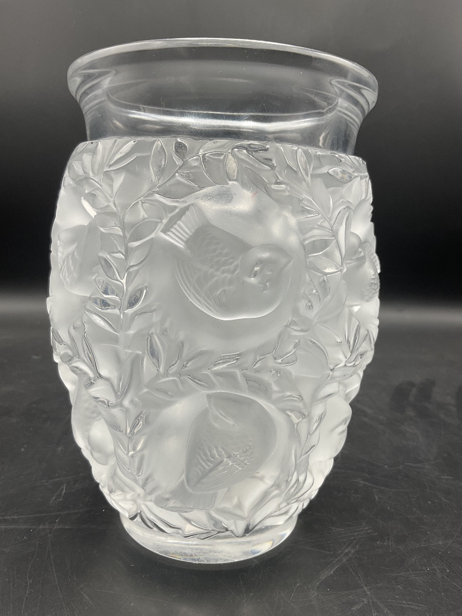 Bagatelle Vase Lalique France Molded-pressed In Frosted, Colorless Crystal, Created By René Lalique.-photo-2