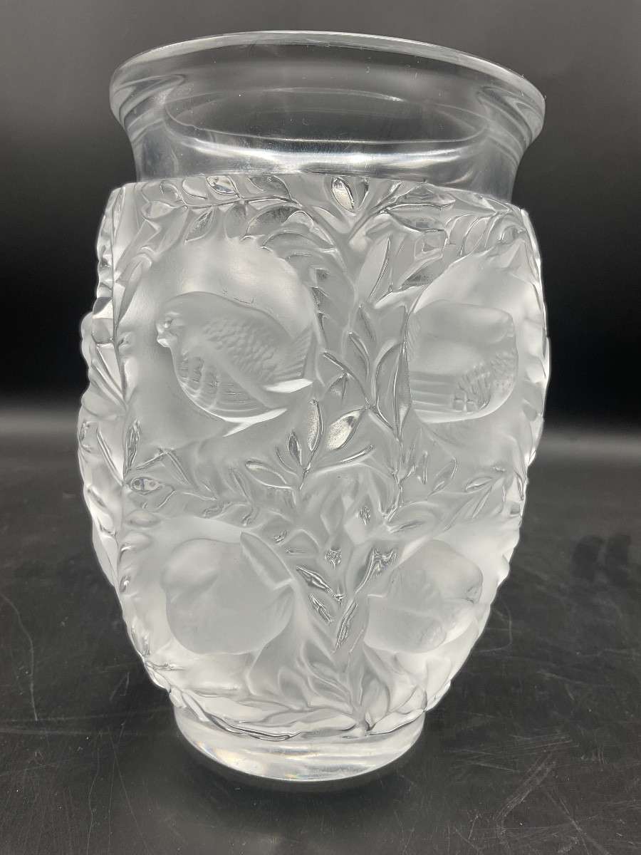 Bagatelle Vase Lalique France Molded-pressed In Frosted, Colorless Crystal, Created By René Lalique.-photo-3