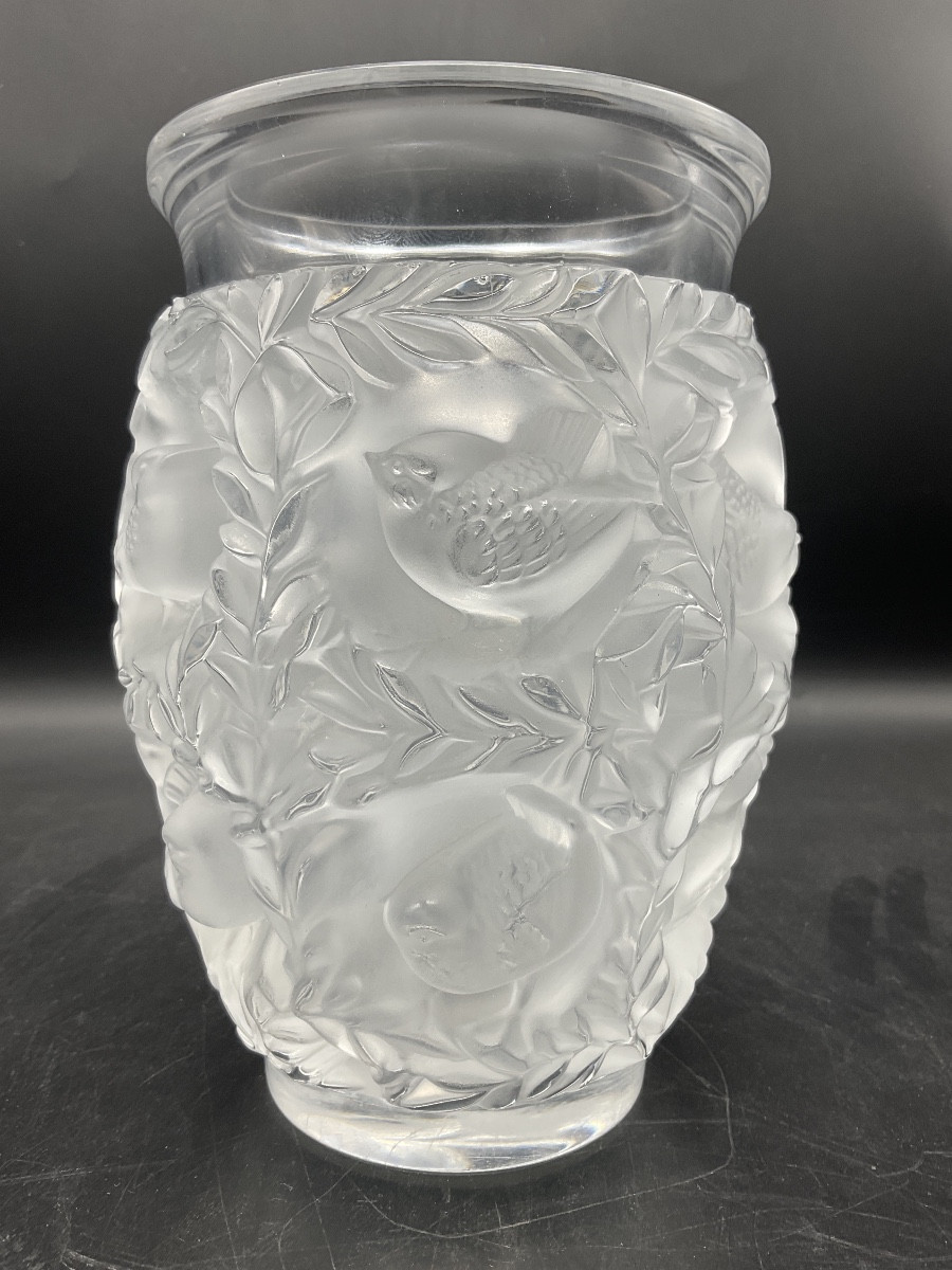 Bagatelle Vase Lalique France Molded-pressed In Frosted, Colorless Crystal, Created By René Lalique.