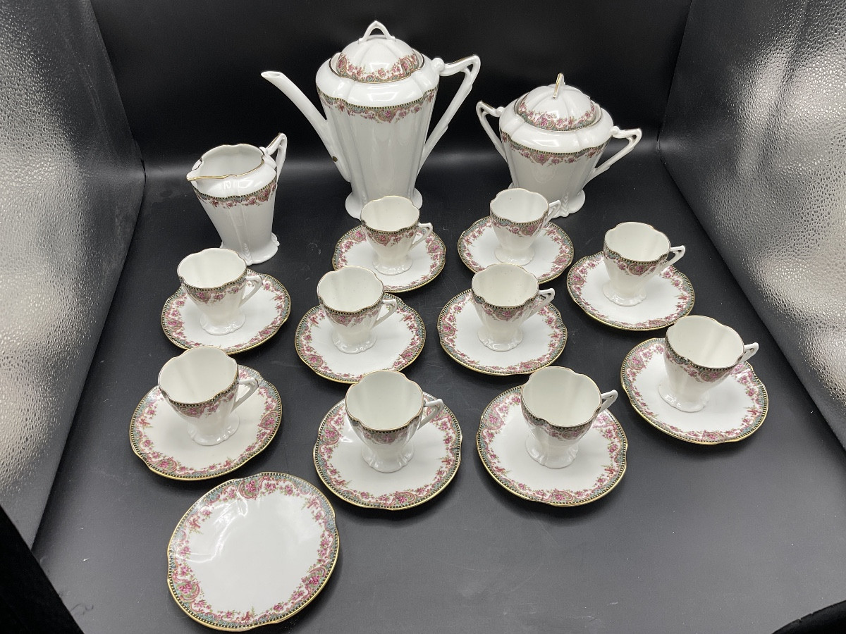 Art Nouveau Limoges Hard-paste Porcelain Service Manufactured By André François.-photo-2