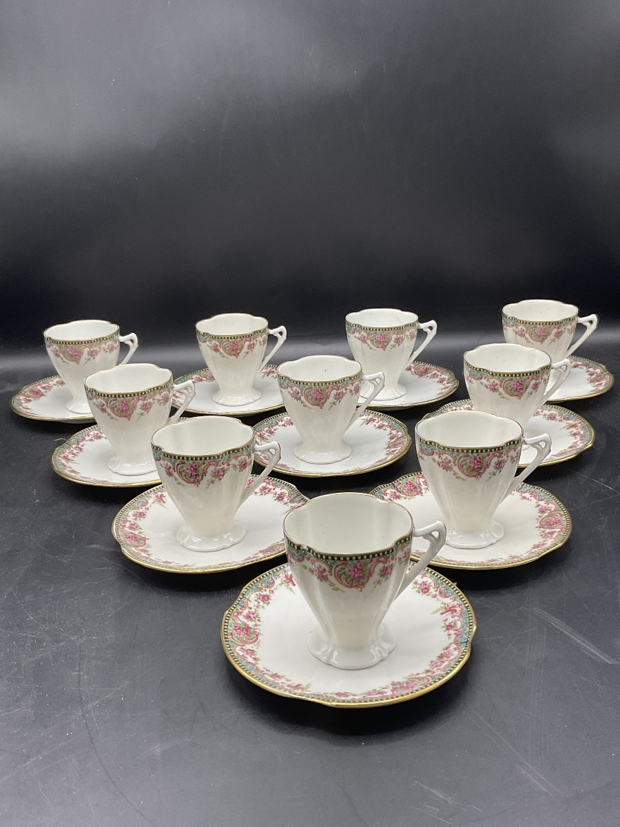 Art Nouveau Limoges Hard-paste Porcelain Service Manufactured By André François.-photo-8