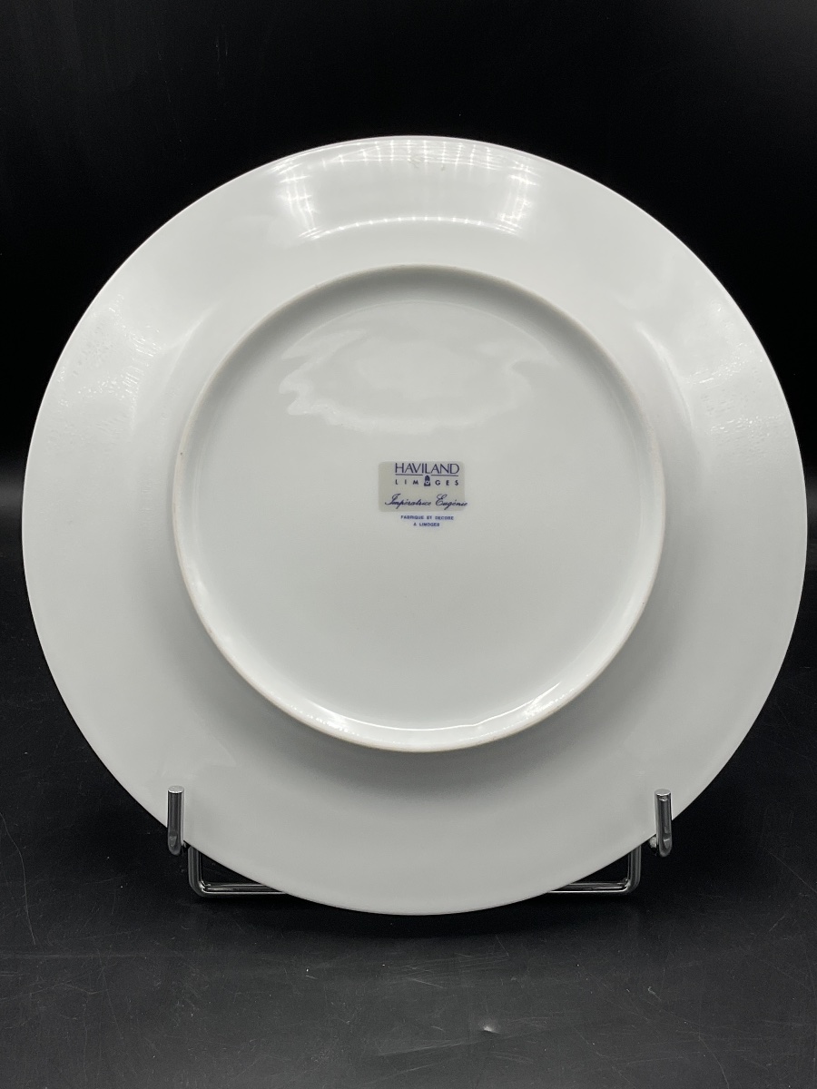 Six Porcelain Dinner Plates, Haviland Factory In Limoges, Decorated With The Eugenie Imperial Design.-photo-1