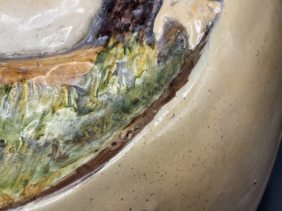 Max Claudet Polychrome Enameled Earthenware Gourd Vase Depicting Aristée.-photo-6