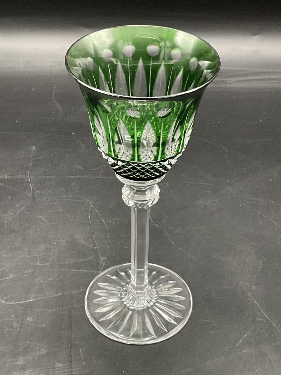 A Roemer Green Cut Crystal White Wine Glass, Tommy Model.-photo-2