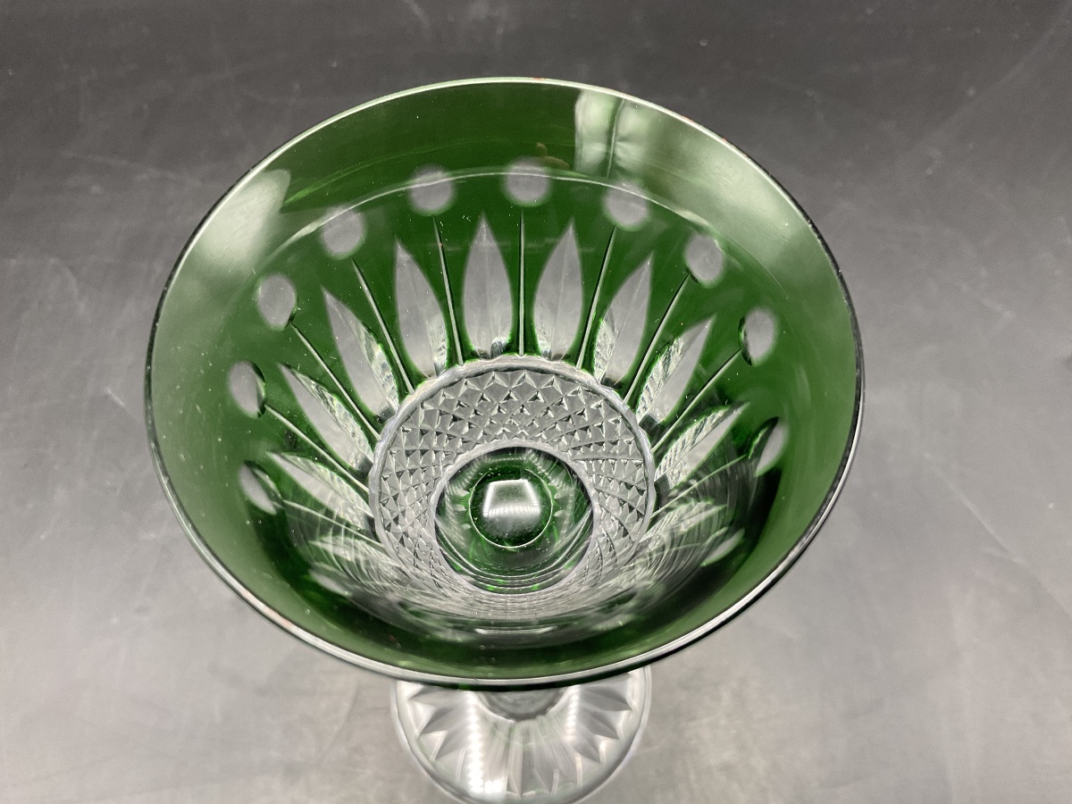 A Roemer Green Cut Crystal White Wine Glass, Tommy Model.-photo-4