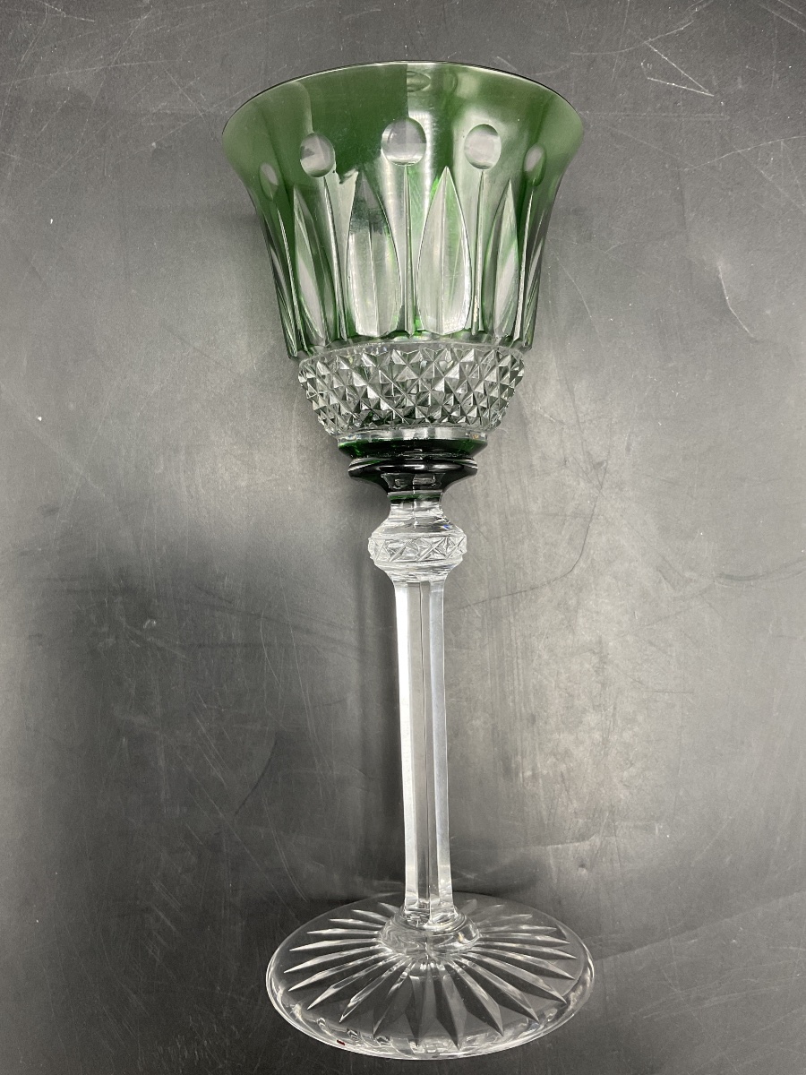 A Roemer Green Cut Crystal White Wine Glass, Tommy Model.-photo-2