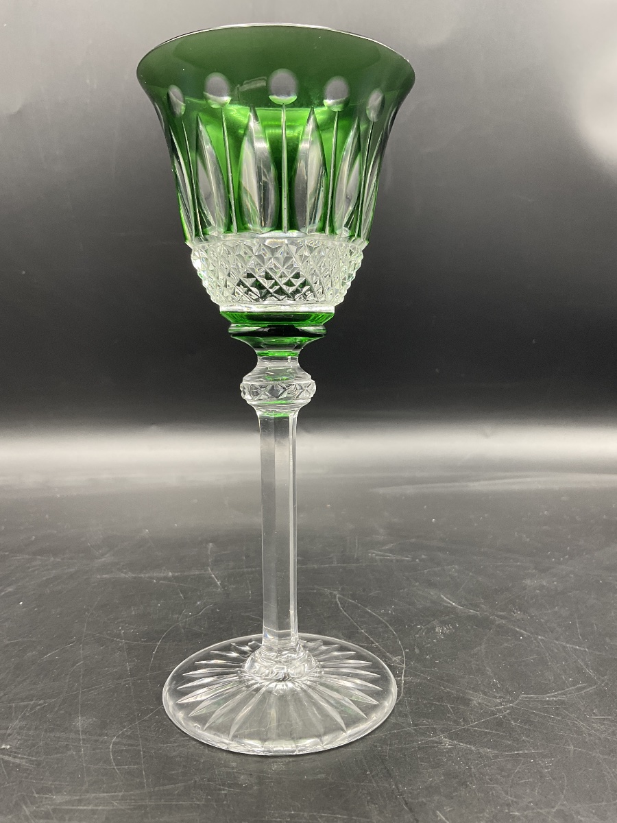 A Roemer Green Cut Crystal White Wine Glass, Tommy Model.-photo-4