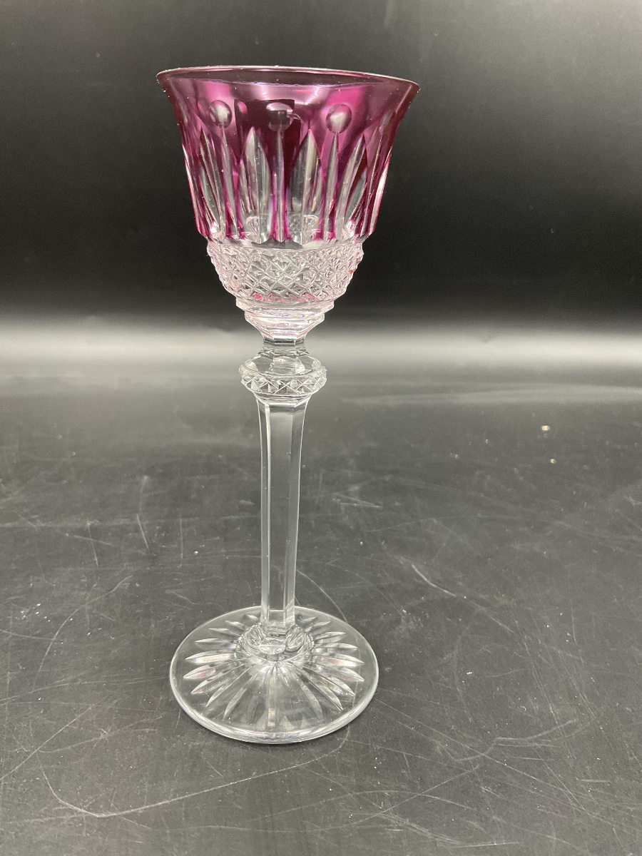 Saint Louis Six Parma-colored Cut-crystal Liqueur Or Port Roemer Glasses, Tommy Model.-photo-6