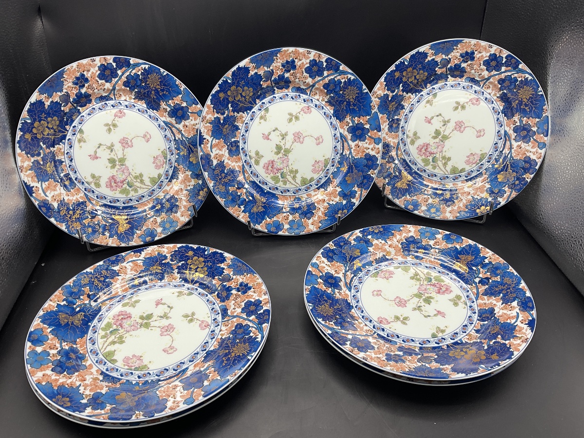 Seven Porcelain Dinner Plates From The Haviland Factory In Limoges, Featuring The Dammouse Design.-photo-3