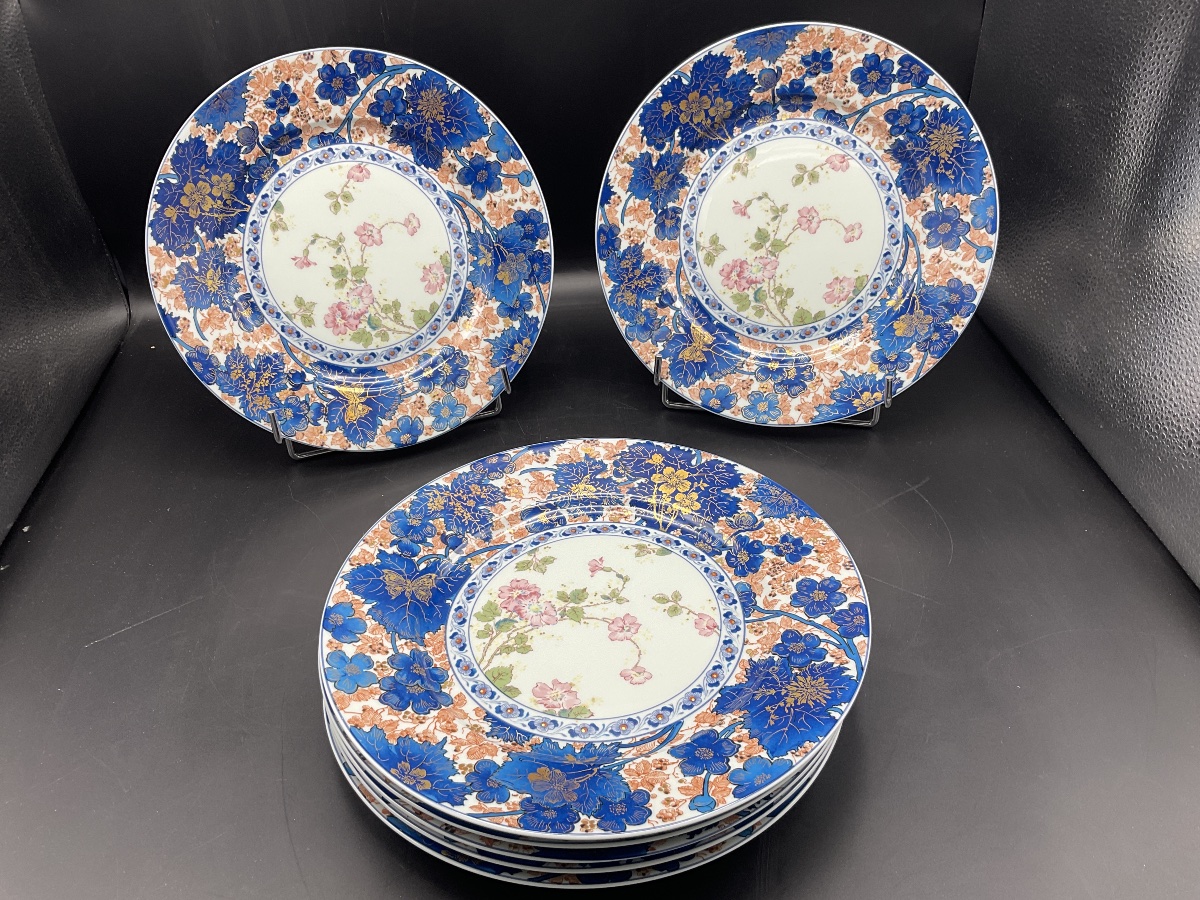 Seven Porcelain Dinner Plates From The Haviland Factory In Limoges, Featuring The Dammouse Design.-photo-4