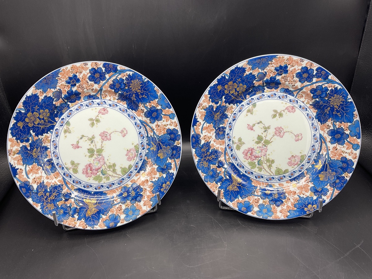 Seven Porcelain Dinner Plates From The Haviland Factory In Limoges, Featuring The Dammouse Design.-photo-1