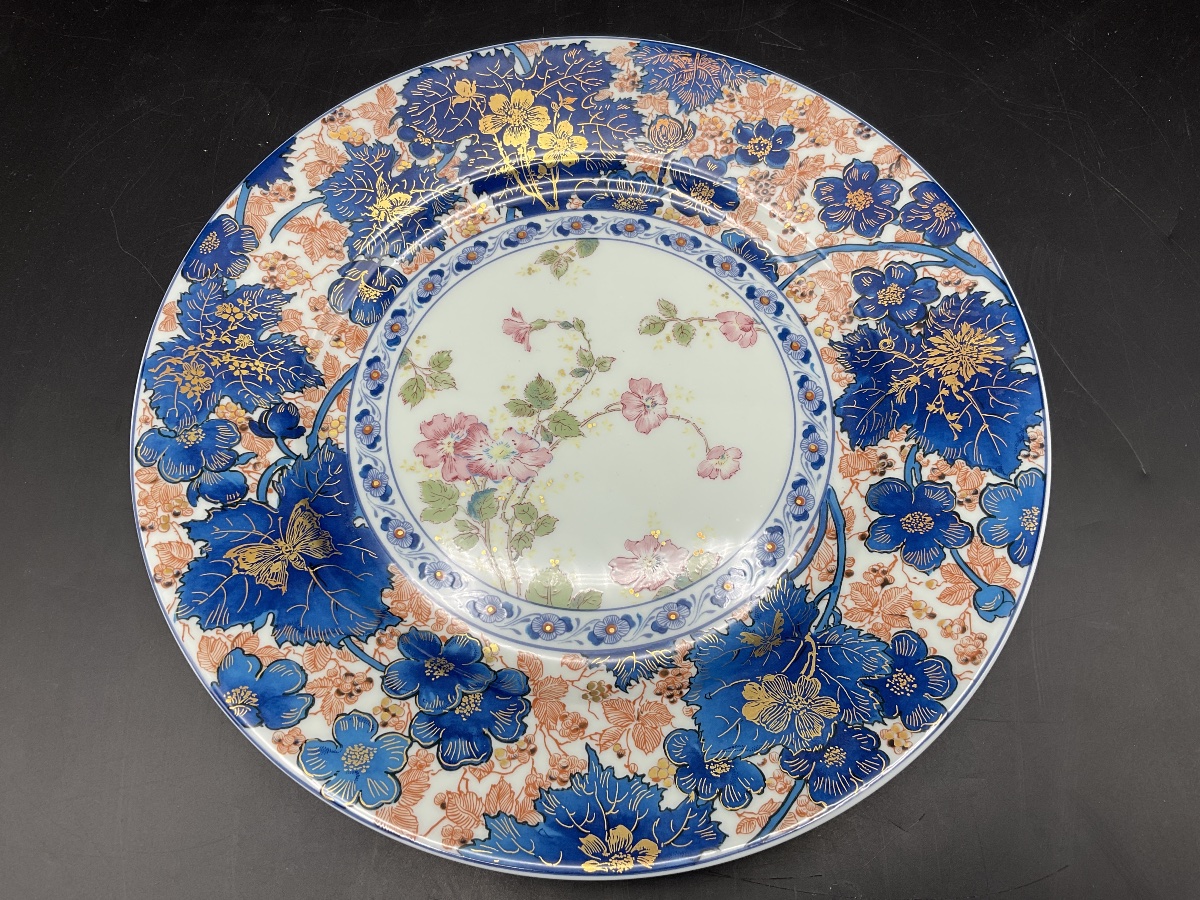 Seven Porcelain Dinner Plates From The Haviland Factory In Limoges, Featuring The Dammouse Design.-photo-4