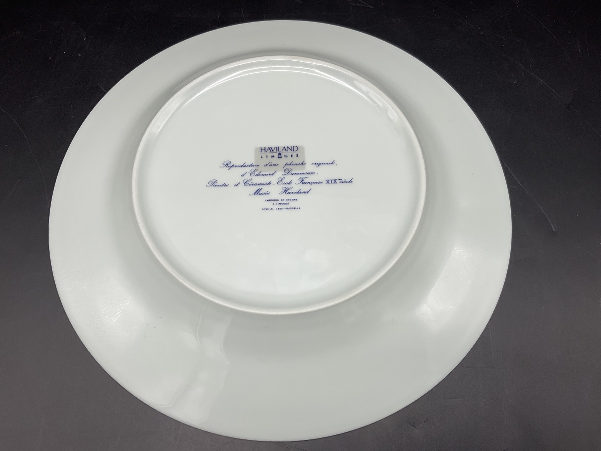 Seven Porcelain Dinner Plates From The Haviland Factory In Limoges, Featuring The Dammouse Design.-photo-5