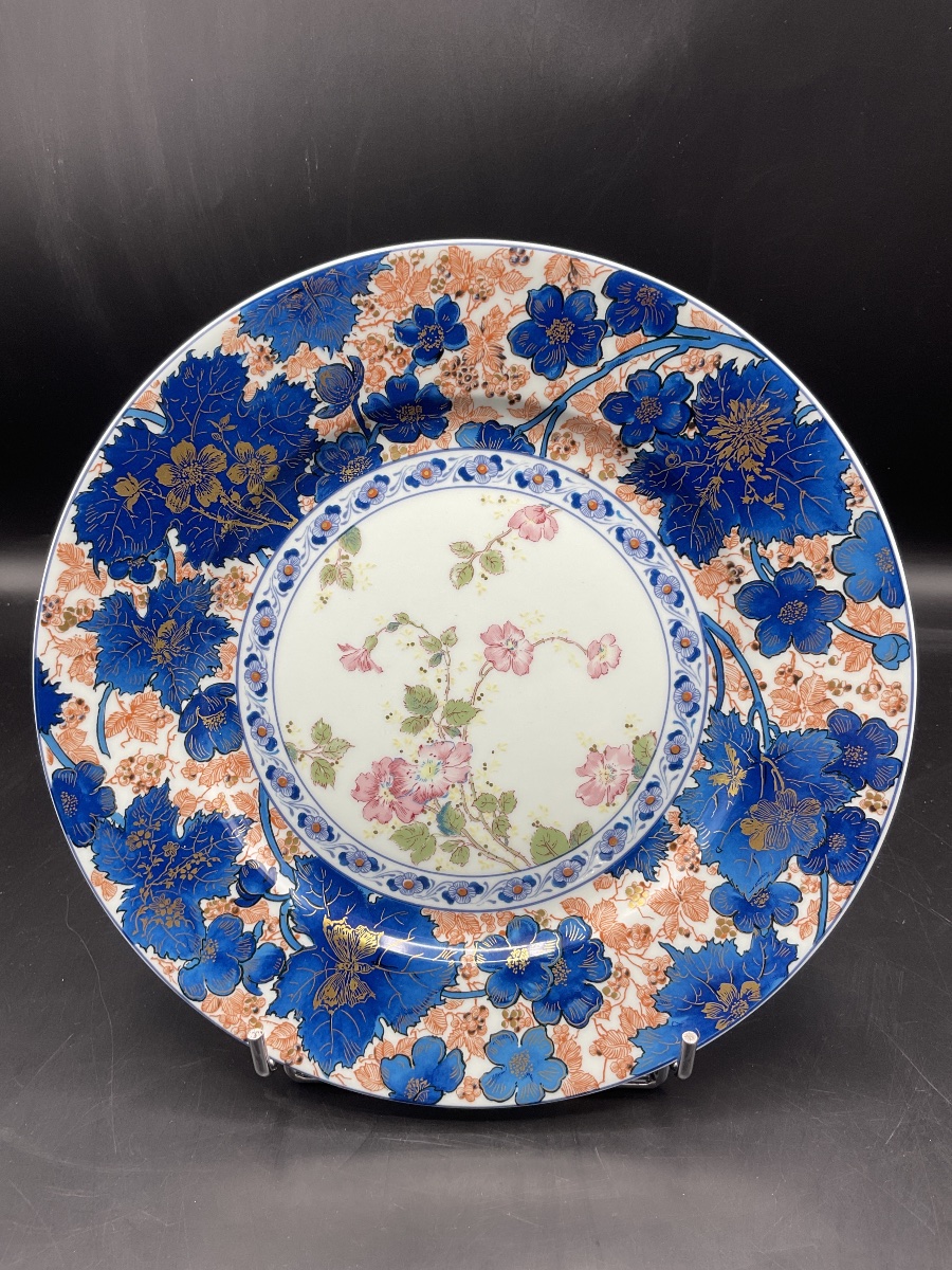 Seven Porcelain Dinner Plates From The Haviland Factory In Limoges, Featuring The Dammouse Design.-photo-6