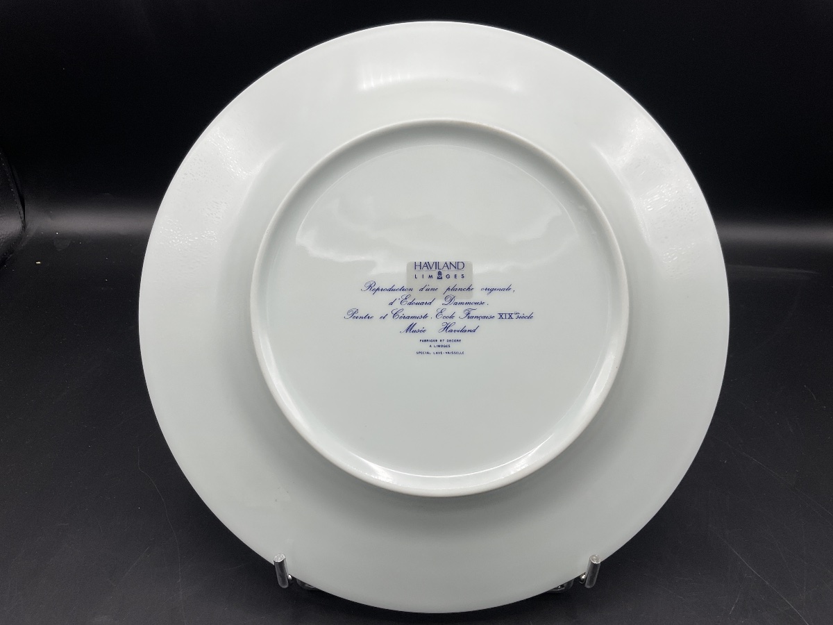 Seven Porcelain Dinner Plates From The Haviland Factory In Limoges, Featuring The Dammouse Design.-photo-8
