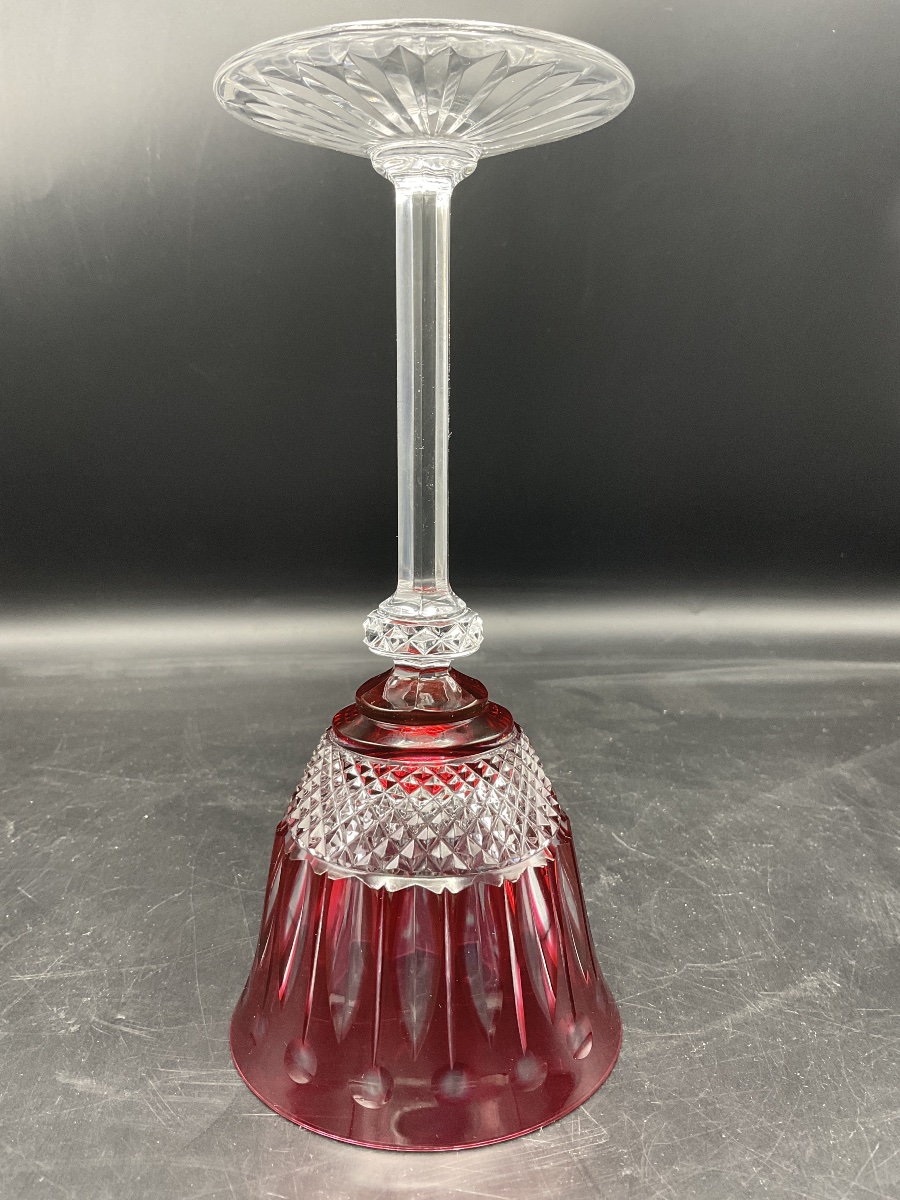 Saint Louis: A Red-tinted, Cut Crystal Roemer Wine Glass, Tommy Model.-photo-2