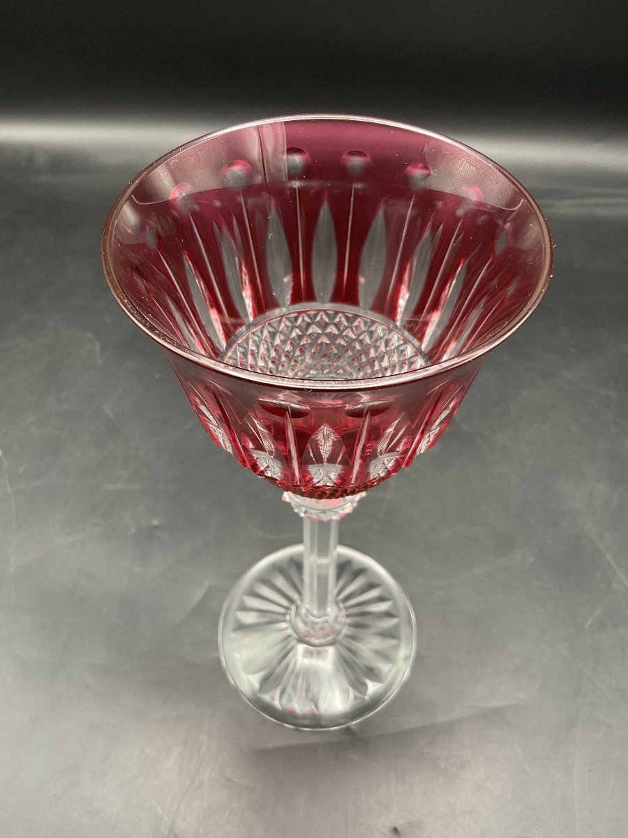 Saint Louis: A Red-tinted, Cut Crystal Roemer Wine Glass, Tommy Model.-photo-5