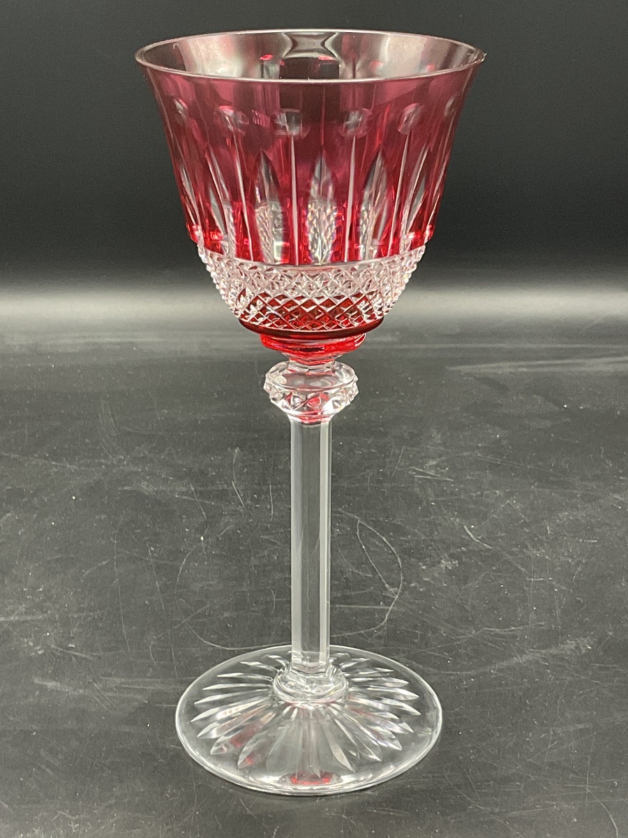 Saint Louis: A Red-tinted, Cut Crystal Roemer Wine Glass, Tommy Model.-photo-6